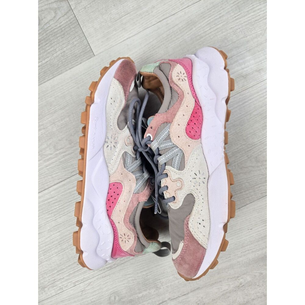 Flower Mountain Yamano 3 Size 7 Pink Grey Suede Sneakers MSRP$220